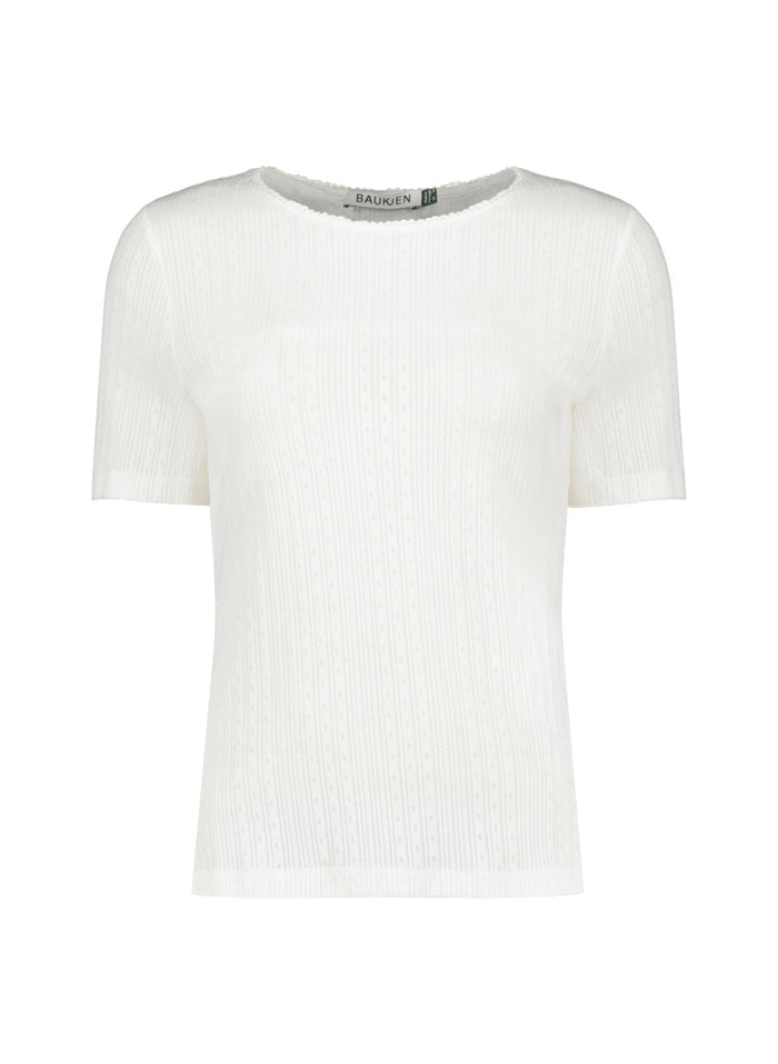 Gabriella Organic Pretty Rib Tee - Pure White Baukjen