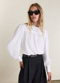 Gail Strong Shoulder Blouse - White Baukjen
