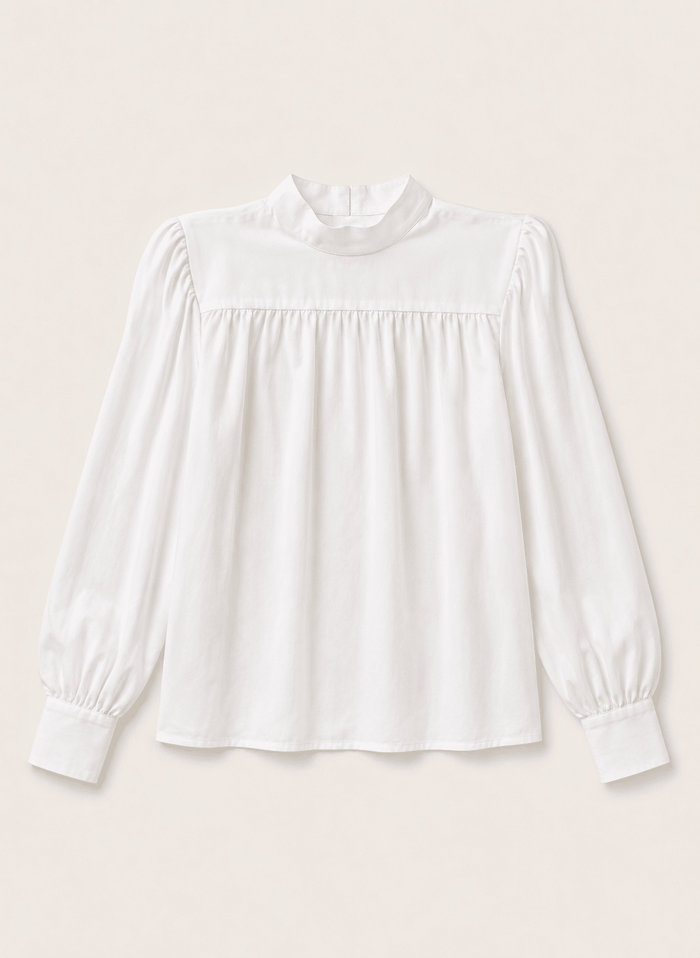 Gail Strong Shoulder Blouse - White Baukjen