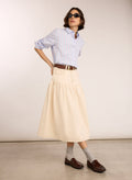 Georgia Organic Denim Midi Skirt - Ecru Baukjen
