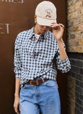 Graca Organic Cotton Check Shirt - Blue Check Baukjen