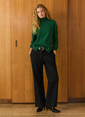 Gwynnie Wool Blend Wide Leg Trousers - Charcoal Baukjen