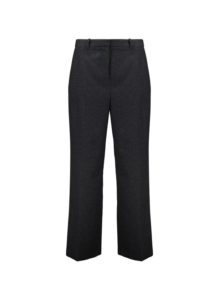 Gwynnie Wool Blend Wide Leg Trousers - Charcoal Baukjen