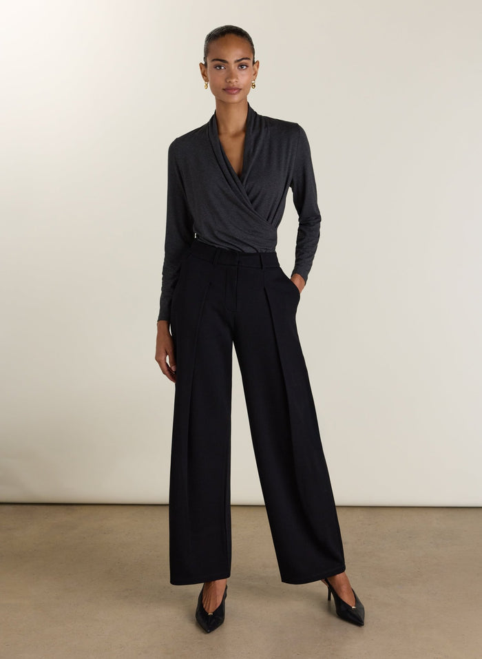 Gylda Fixed Wrap Top - Charcoal Marl Baukjen