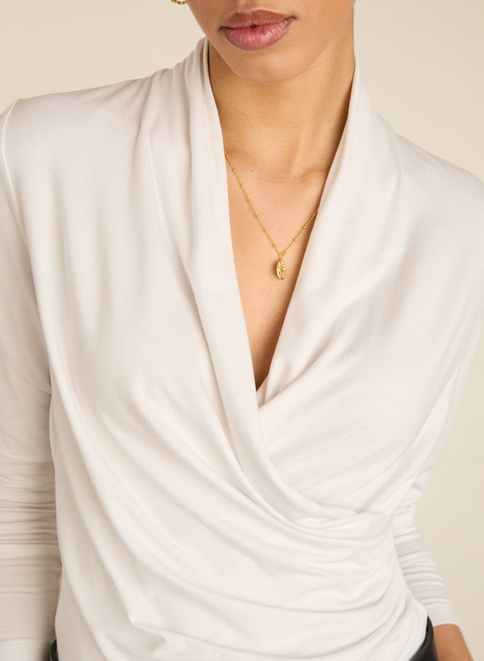 Gylda Wrap Top - Pure White Baukjen