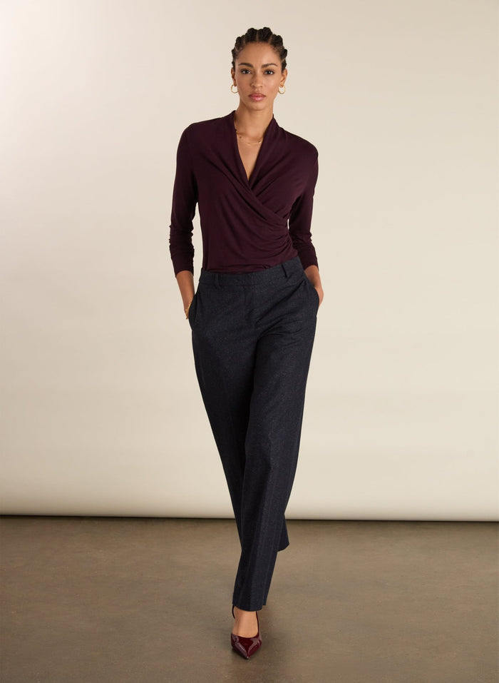Gylda Wrap Top - Plum Baukjen
