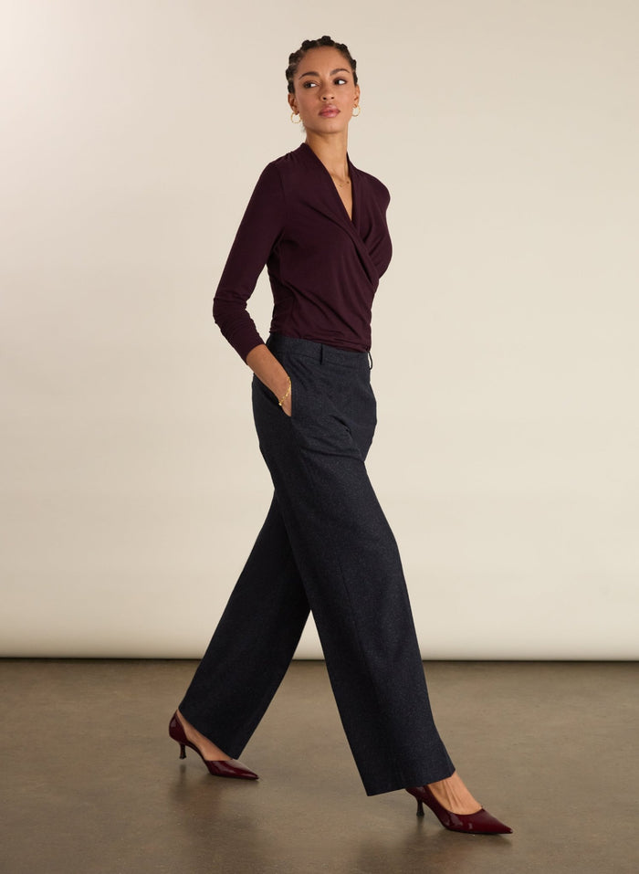 Gylda Wrap Top - Plum Baukjen