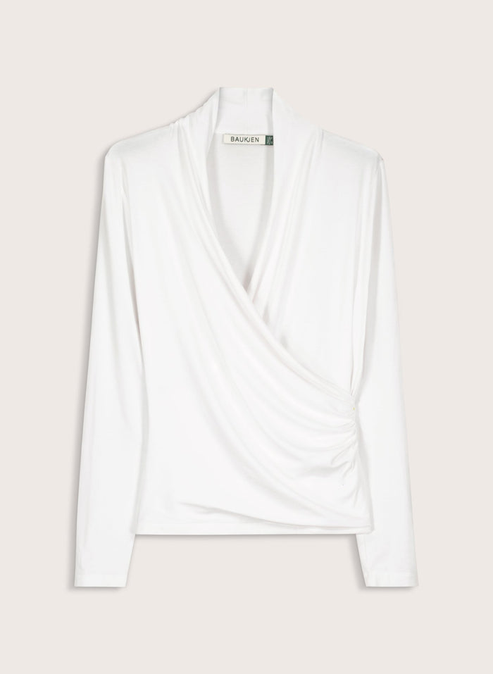 Gylda Wrap Top - Pure White Baukjen