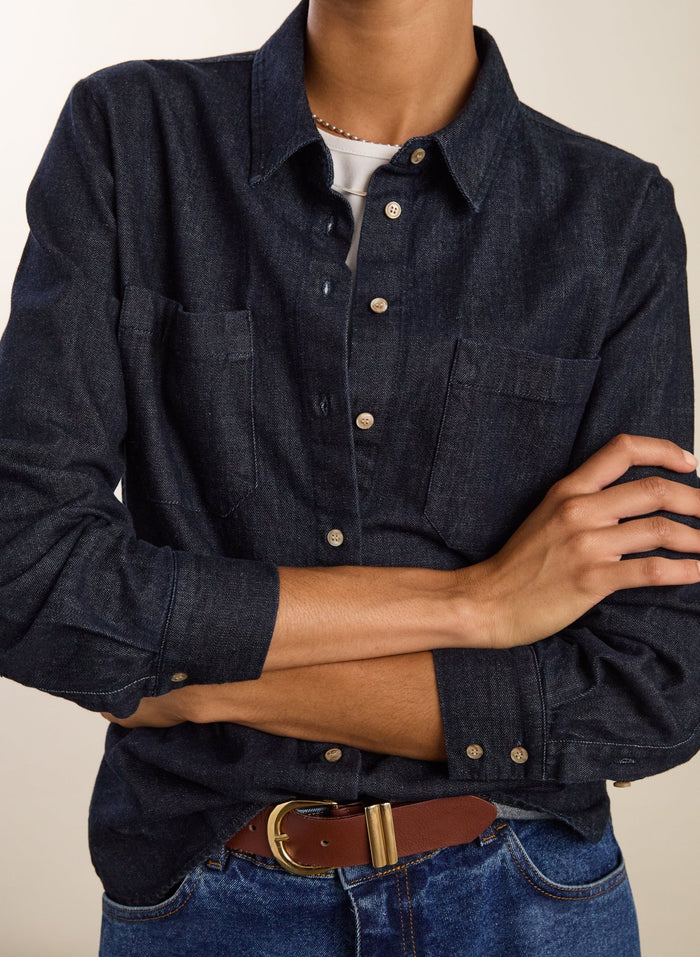Hattie Organic Denim Shirt - Dark Indigo Baukjen