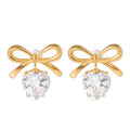 Hearts & Bows Diamond Drop Earrings