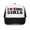 I Heart Emo Girls Foam Embroidered Trucker Hat