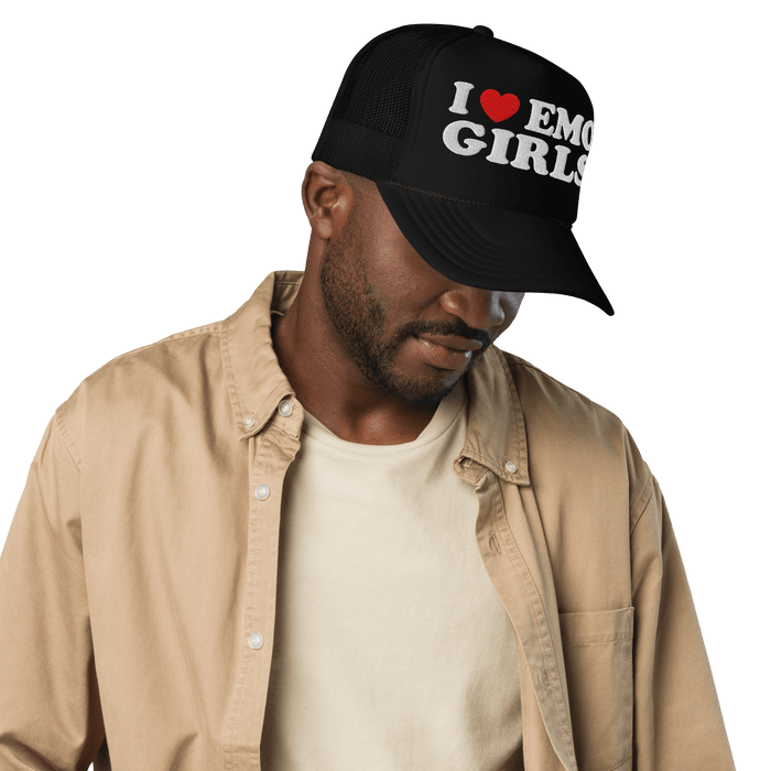 I Heart Emo Girls Foam Embroidered Trucker Hat