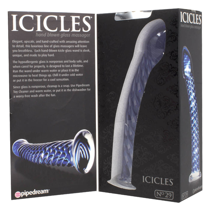 Icicles No. 29 Glass Dildo in Blue