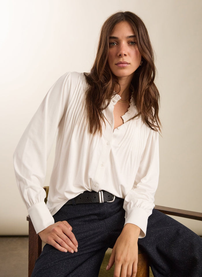 Imken Long Sleeve Blouse - Pure White Baukjen