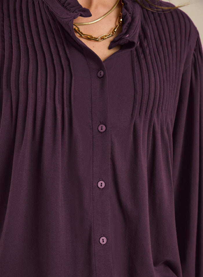 Imken Long Sleeve Blouse - Plum Baukjen