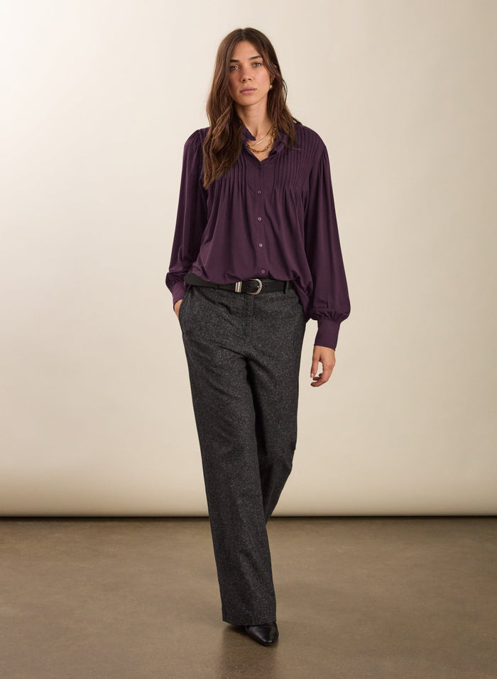 Imken Long Sleeve Blouse - Plum Baukjen