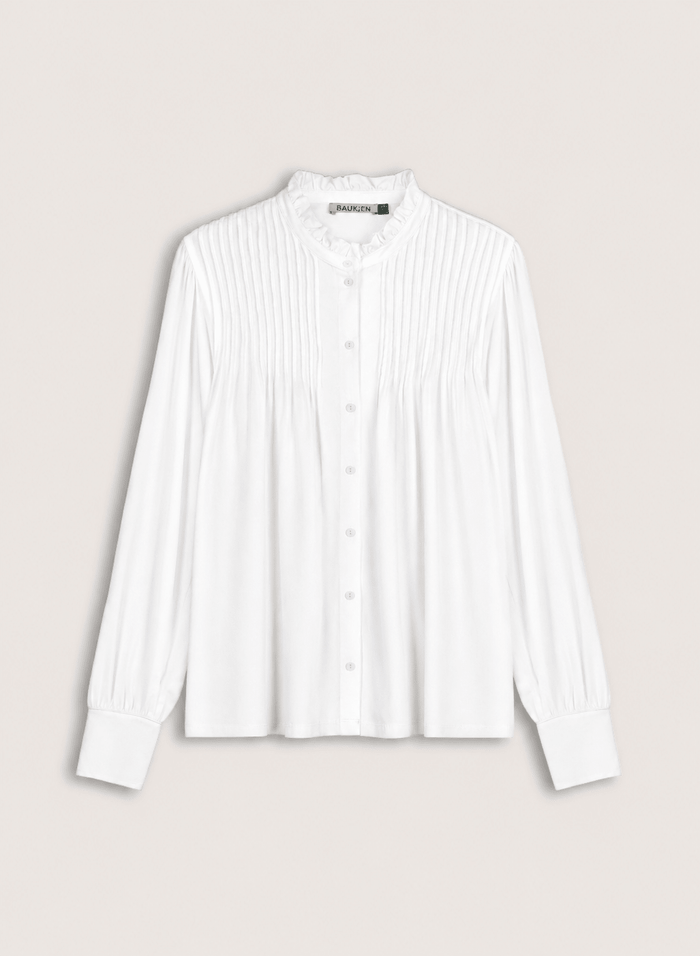 Imken Long Sleeve Blouse - Pure White Baukjen