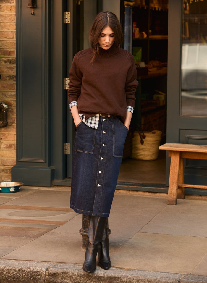 Iola Regenerative Merino Turtleneck Jumper - Dark Chocolate Baukjen