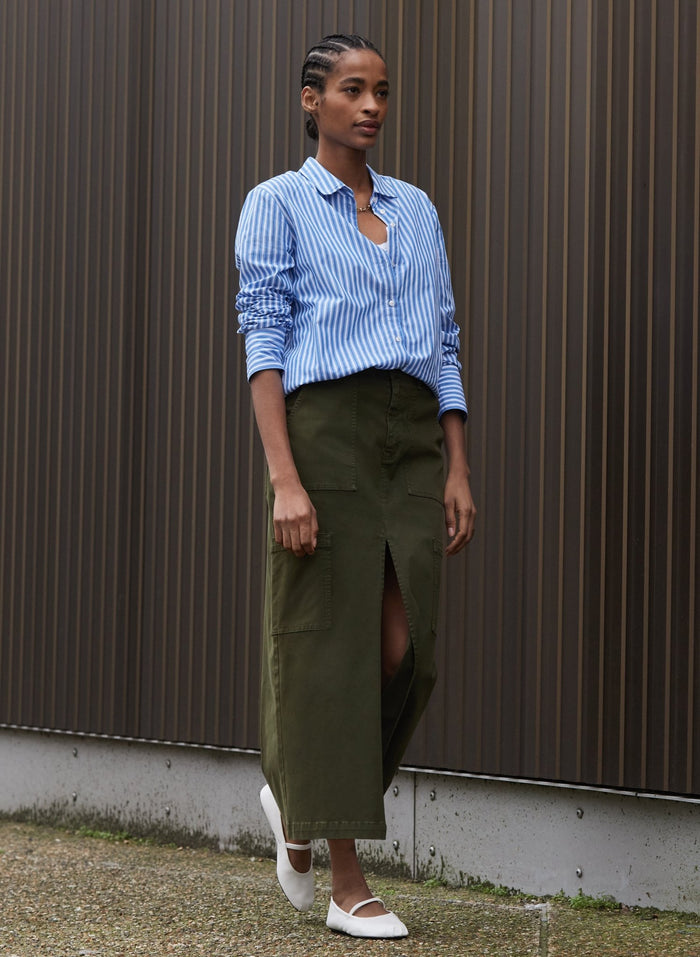 Irma Organic Cotton Skirt - Dark Olive Baukjen