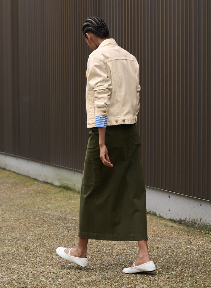 Irma Organic Cotton Skirt - Dark Olive Baukjen