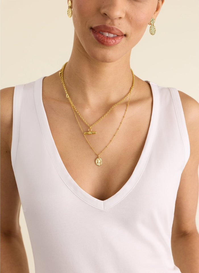 Jada Organic Cotton V - Neck Tank - Pure White Baukjen