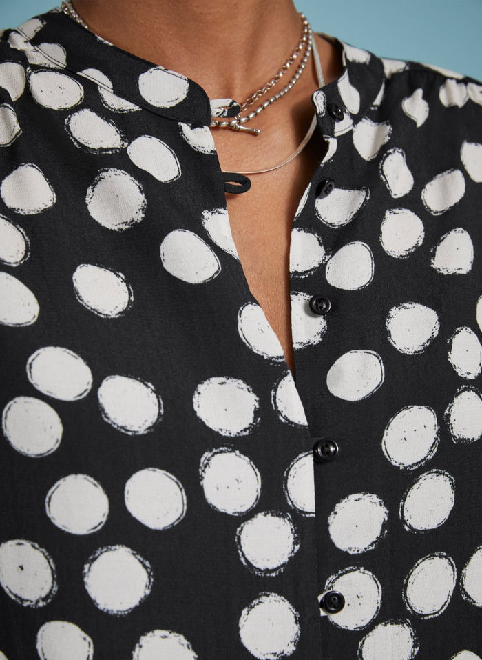 Jaqueline Printed Blouse - Black Painted Polka Baukjen