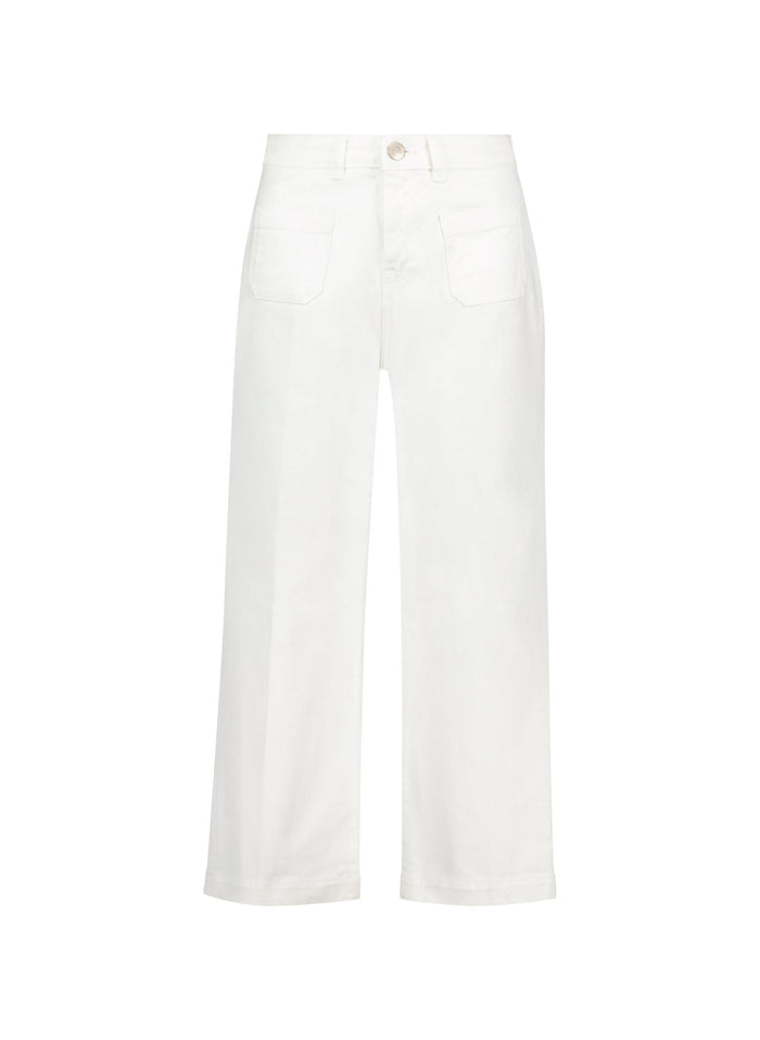 Jena Organic Cotton Stretch Wide Crop Jeans - Soft White Baukjen
