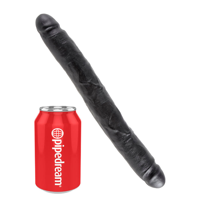 King Cock Ultra Realistic 12 Inch Black Slim Double Dildo