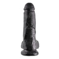 King Cock Ultra Realistic 8 Inch Black Suction Cup Dildo With Balls
