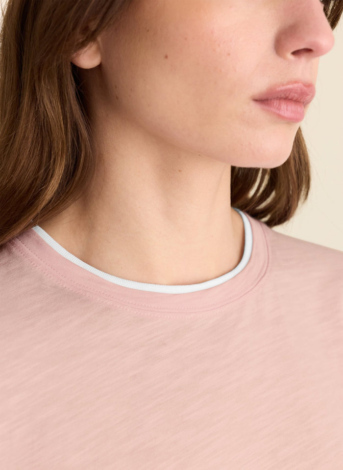 Lally Organic Cotton Layer Tee - Pastel Pink Baukjen