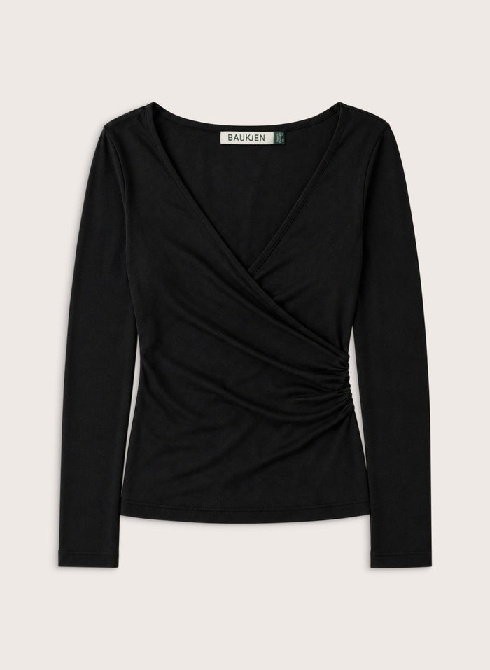 Lina Fixed Wrap Top - Black Baukjen