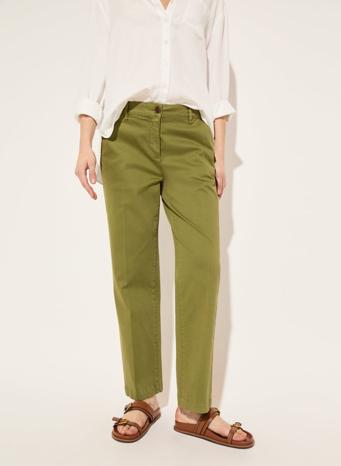 Linnea Organic Cotton Chinos - Light Olive Baukjen
