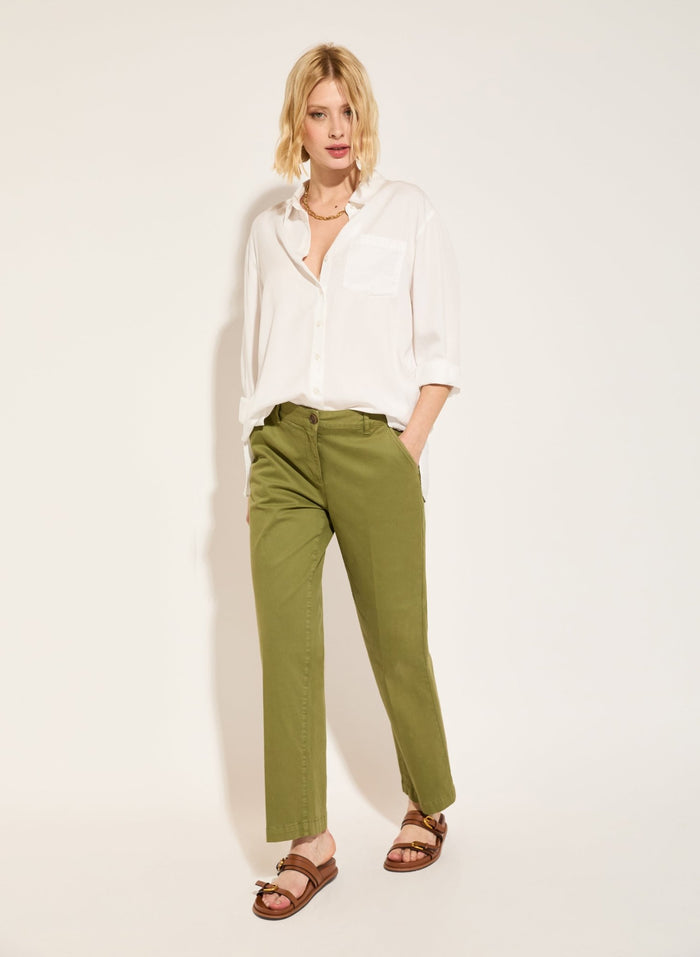 Linnea Organic Cotton Chinos - Light Olive Baukjen