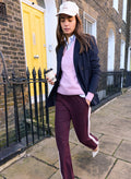 Lisa Side Stripe Trousers - Plum, Pink & White Baukjen