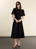 Loretta Organic Cotton Midi Skirt - Caviar Black Baukjen