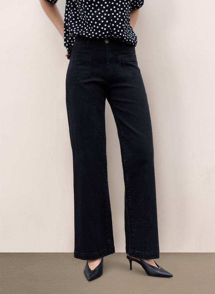 Lou Organic Cotton Stretch Jeans - Caviar Black Baukjen