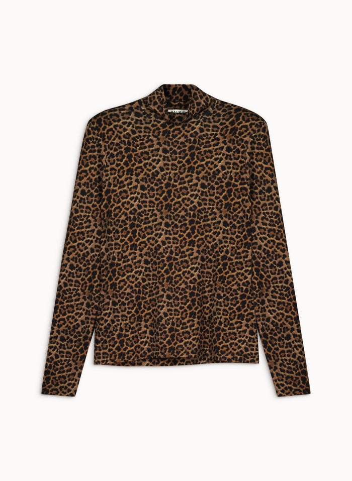 Lucy Turtleneck Top - Chestnut Leopard Baukjen