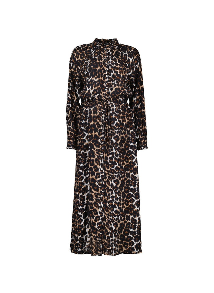 Luna Midi Dress - Brown Leopard Baukjen