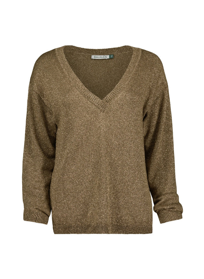 Lyra Sparkle V - Neck Jumper - Bronze Baukjen