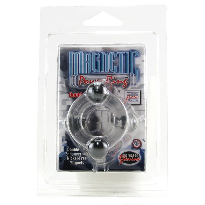 Magnetic Power Double Cock Ring in Clear by  California Exotics -  - 6