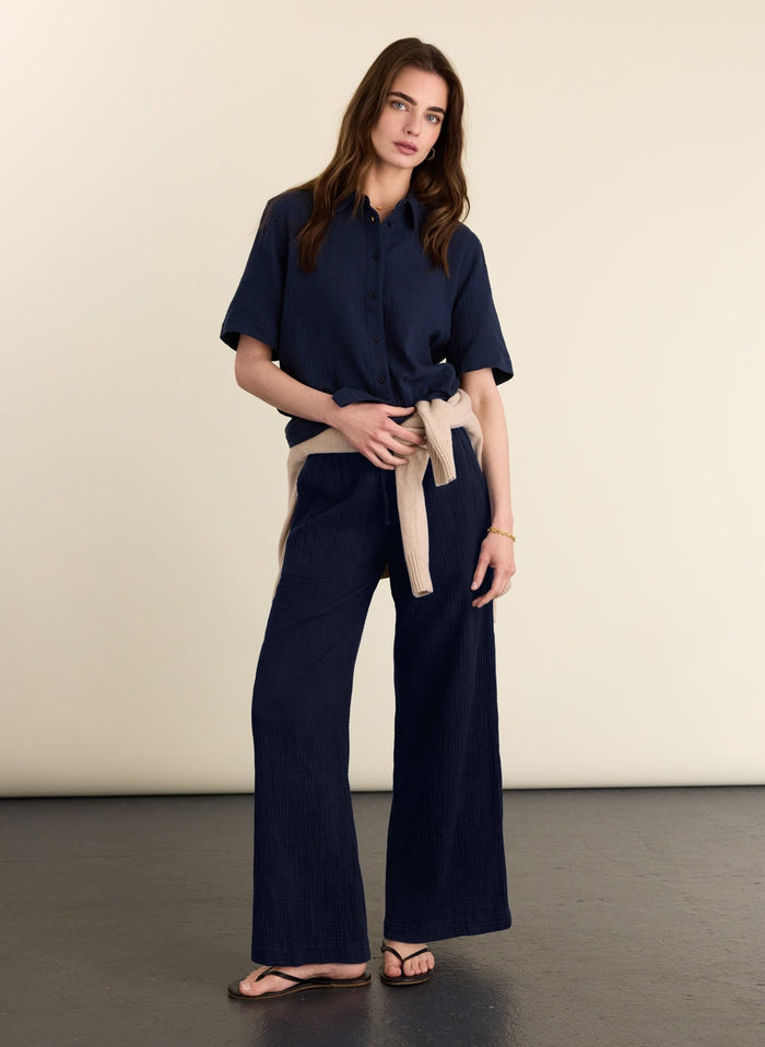 Mahalia Organic Cheesecloth Shirt - Deep Indigo Baukjen