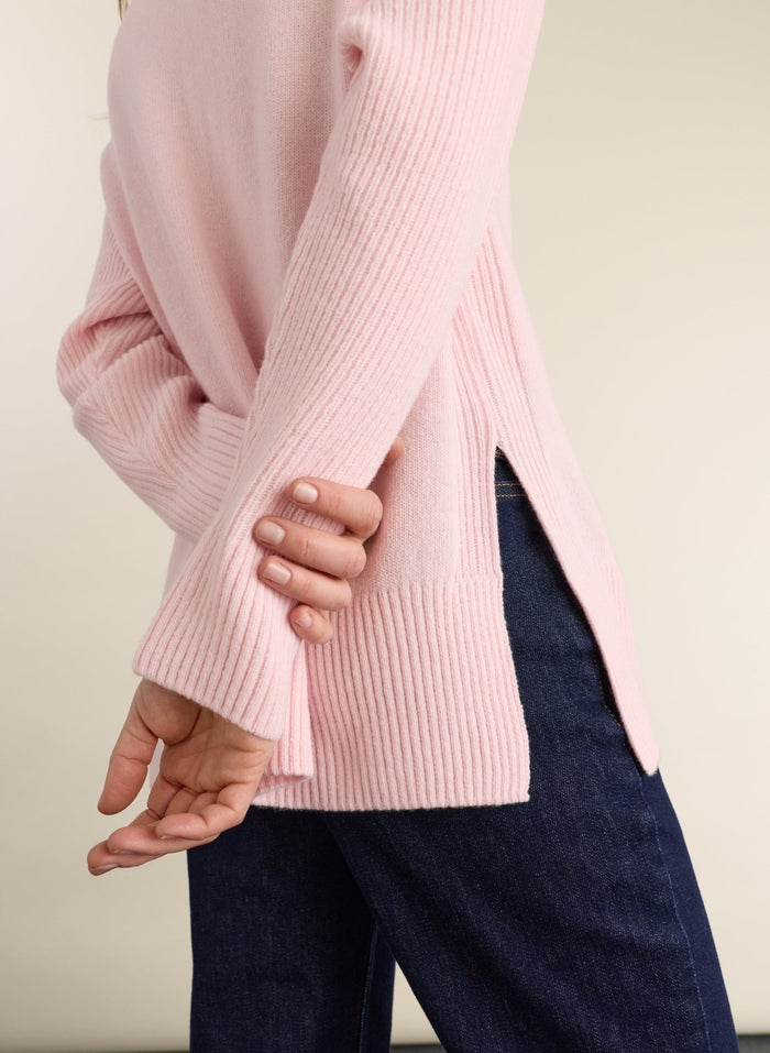 Malin Wool Blend Turtleneck Jumper - Powder Pink Baukjen