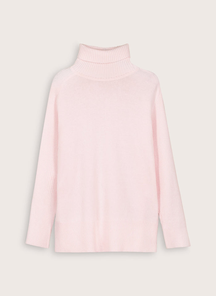 Malin Wool Blend Turtleneck Jumper - Powder Pink Baukjen