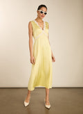 Marcella Satin Midi Dress - Butter Yellow Baukjen