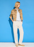 Marian Ponte Wide Leg Trousers - Soft White Baukjen