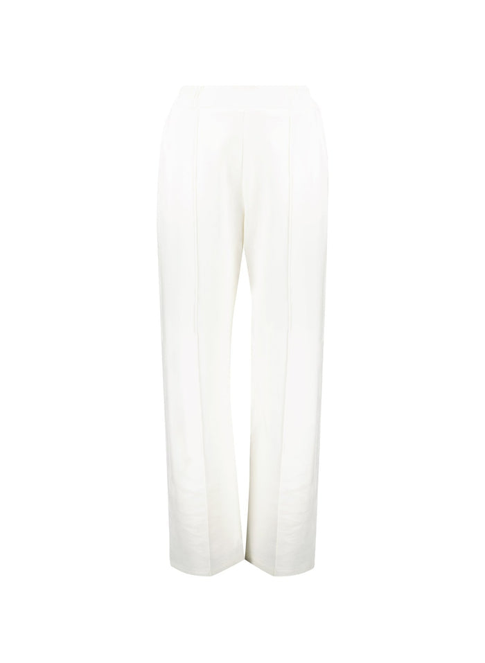 Marian Ponte Wide Leg Trousers - Soft White Baukjen