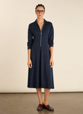 Mariposa Ponte Midi Dress - Classic Navy Baukjen