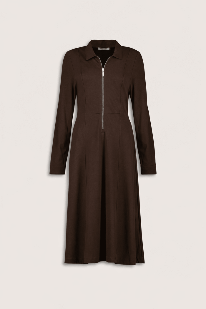 Mariposa Ponte Midi Dress - Dark Chocolate Baukjen