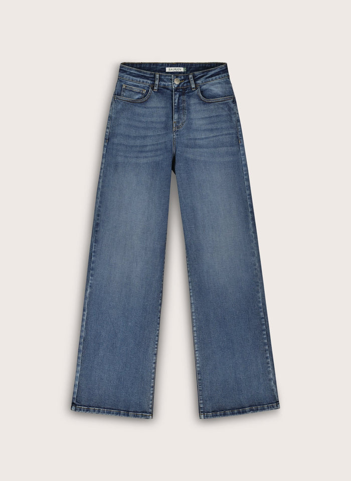 Marta Organic Cotton Stretch Wide Leg Jeans - Vintage Wash Baukjen