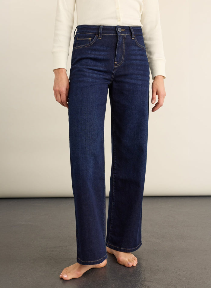Marta Wide Leg High Waist Jeans - Dark Indigo Baukjen